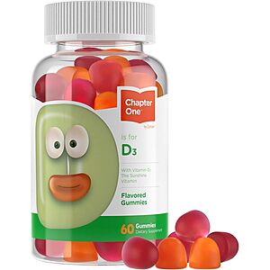 Zahler - Chapter One Vitamin D 3 1000 IU Gummies (60 Flavored Gummies) - Certified Kosher Chewable Vitamin D3 Gummies for Kids & Adults - VIT D3 Supplements for $1.98 or less!