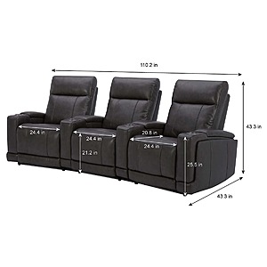 Costco - Issac Leather Power Reclining Home Theater Seating for $1500 ($500 off) $1499.99