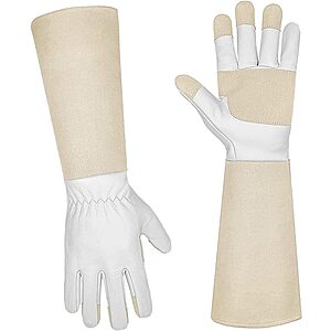 Now Expired - Long Sleeve Leather Gardening Gloves $10