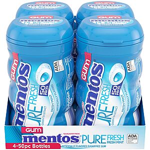 Mentos Gum: 4-Pack 50-Count (Fresh Mint) $10.30, 4-Pack 45-Count (Citrus Flavor) $10.12 w/ S&S + Free Shipping w/ Prime or on orders over $35