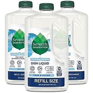 Seventh Generation Hand Dish Wash Refill, Free & Clear, 3pk 50z $15.27 @ Amazon