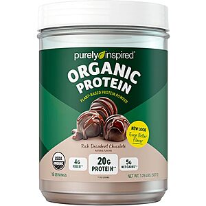 Purely Inspired Plant-Based Protein Powder (16 Servings) - Vegan & Organic - 20g of Pea Protein Powder for Smoothies & Shakes - Vegan $12.58 @ Amazon