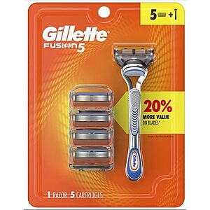 Gillette Fusion5 Handle + 5 Cartridges -- $10.47 -- Walgreens