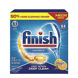 Amazon ~ Finish Gelpacs Dishwasher Detergent 84 ct $7.45 after coupon and 15% SS