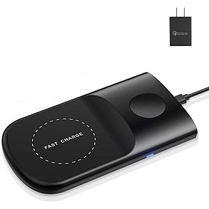 HoRiMe 2-in-1 Wireless Charging Pad for AirPods/Apple Watch/iPhone $9.25