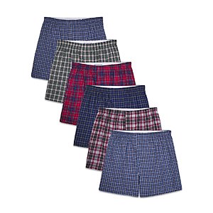 Fruit of the Loom Buy 1 Get 1 Sale: 6-Pack Men's Assorted Tartan Boxers from 2 for $15 & More + Free Shipping