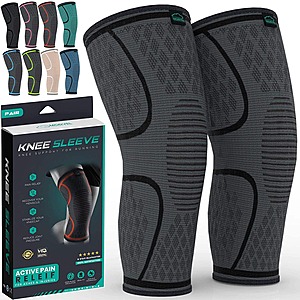2-Pack Modvel Knee Compression Sleeves (Orange or Black) from $9.60