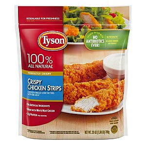 25-Ounce Tyson Crispy Chicken Strips 2 for $10.80 + Free Store Pickup