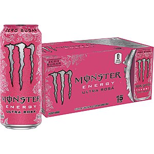 15-Pack 16-Oz Monster Energy Zero Sugar Energy Drink (various) from $17.25 w/ S&S & More + Free S&H