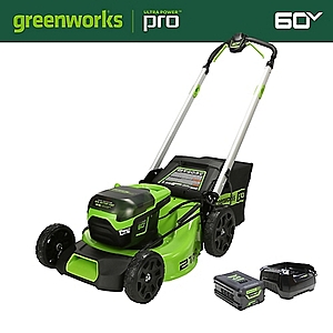 Greenworks 60V 21" Cordless Battery Brushless Walk-Behind Push Lawn Mower $300 & More + Free Store Pickup