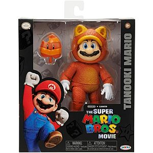 5'' The Super Mario Bros. Movie Action Figures: Tanooki Mario Figure w/ Leaf $7.50 & More