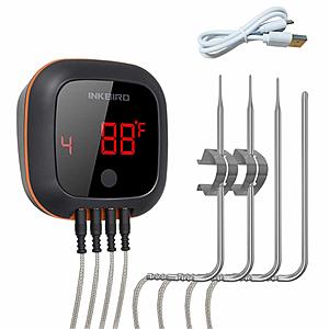 Inkbird 150ft Bluetooth thermometer with 4 probes $24.99