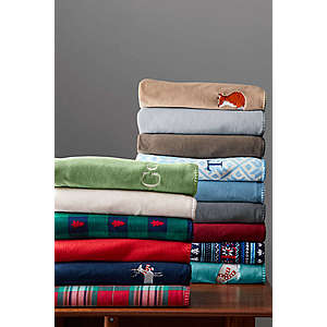 72% off Lands' End Plush Fleece Throw Blanket, $8.39 and Free Shipping w/ Code