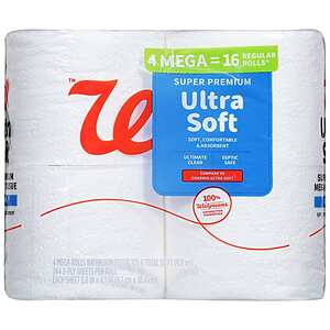 Super Premium Ultra Strong & Ultra Soft Bath Tissue 4 Rolls $1.49 after code @ Walgreens Free P/U on $10 +