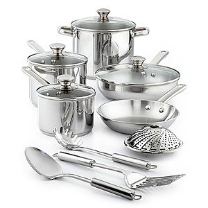 13-Pc Tools of the Trade Stainless Steel Cookware Set + $10 Macy's eGC $30 after Rebate + Free S/H