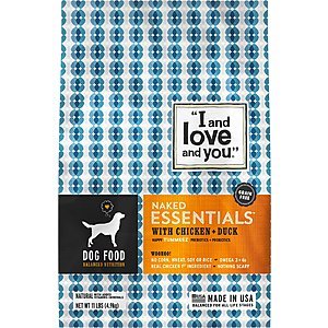 I and love and you Dog Food: 11 lb Naked Essentials Lamb & Bison Dry $11.75 w/ S&S & More + Free S&H