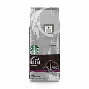 20-oz Starbucks French Roast Dark Roast Ground Coffee $7.59 w/ 5% S&S or $6.79 w/ 15% S&S at Amazon