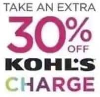 Kohl's 30% off Charge Card Holders + Free S/H for MVC *Live Now*