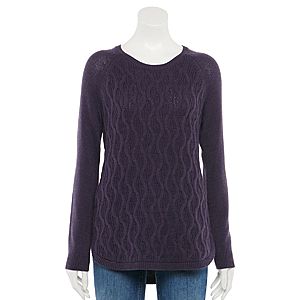 Women's Sonoma Wave-Stitch Crewneck Sweater $6.99 w/ free ship or pickup **Kohl's Cardholders**