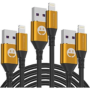 3-Pack 10ft Lightning Cable Long iPhone Fast Charging Cord - Amazon Prime - $5.49