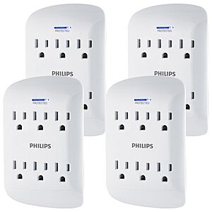4-Pack Philips 6-Outlet Extender Surge Protector (900 Joules, 3-Prong) $20