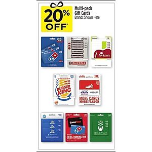 Dollar General Stores: Physical Gift Cards Offer: PS Store, Xbox Store, Chipotle 20% Off & More (Valid thru 11/26)