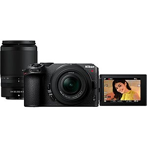 Nikon Z 30 APS-C 20.9MP 4K Video Mirrorless Digital Vlogging Camera Bundle 2 Lens Kit with NIKKOR Z DX 16-50mm and 50-250mm for $696.95