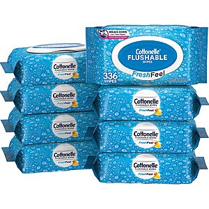 8-Pack 42-Count Cottonelle Freshfeel Flushable Wet Wipes $11.84 w/ S&S + Free Shipping w/ Prime or on orders over $25