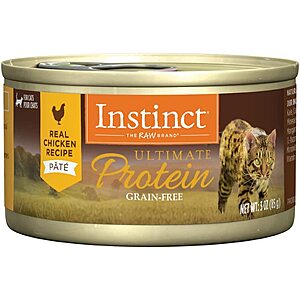 Instinct Cat/Dog Foods: 24-Ct 3-Oz Ultimate Protein Grain Free Wet Canned Cat Food 4 for $78.05 & More w/ S&S + Free S&H
