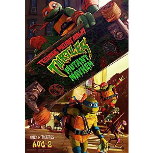 4 Movie Tickets for Teenage Mutant Ninja Turtles: Mutant Mayhem Pre-Sale Up to $30 Off