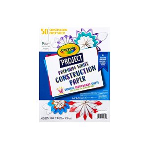 50-Pack Crayola Project Premium Construction Paper (White) $2.20 + Free Shipping