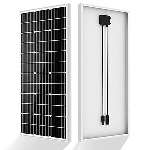 100W ECO-WORTHY 12V Monocrystalline Solar Panel $44 & More + Free S/H