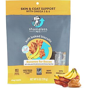 $2.39 w/ S&S: Shameless Pets Soft-Baked Dog Treats, Bananas for Bacon