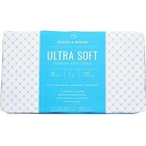 New Boxed.com Accounts: 2x 30-Count Prince & Spring Ultra Soft Premium Toilet Paper for $24.55 at Boxed.com with Free Shipping