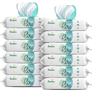 672-Count Pampers Aqua Pure Sensitive Water Baby Diaper Wipes (Unscented) $15.35