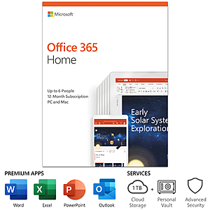 Office 365 Home 12 month $52.99