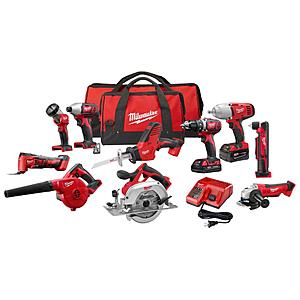 M18 18-Volt Lithium-Ion Cordless Combo Kit (10-Tool) with (2) Batteries, Charger and (2) Tool Bags - $599 Free Shipping