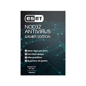 1-Year ESET NOD32 Antivirus 2023 Gamer Edition (1 PC, Digitial Download) $8