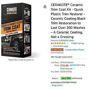 CERAKOTE® Ceramic Trim Coat Kit   @ Amazon  $10.12