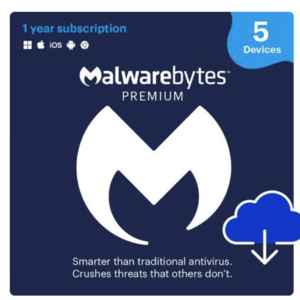 1-Year Malwarebytes Premium (5 Devices - Digital Download) $24.99