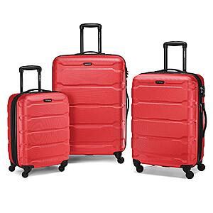 YMMV - Samsonite Omni PC Hardside Expandable Luggage with Spinner Wheels, 3-Piece Set (20/24/28), Red $163.85