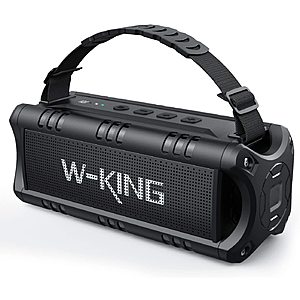 Bluetooth Speaker, W-KING 30W TWS Portable Wireless Speakers, 24 Hours Playtime with Powerful Bass, DSP, NFC, TF Card, USB Playback, Bluetooth V5.0 Built-in Mic, AUX, Wat - $19.99