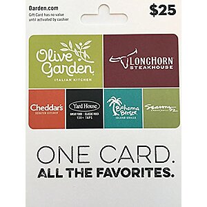 $25 Darden Restaurants Gift Card $12.77