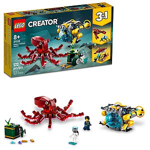 522-Piece LEGO Creator 3 in 1 Sunken Treasure Mission Submarine Toy (31130) $20.99
