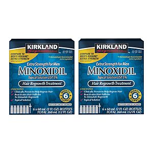 12-Pack Kirkland Minoxidil for Men 5% Hair Regrowth Treatment (12 Month Supply, Unscented) $28 + Free Shipping w/ Prime or on $35+