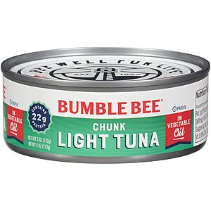 $13.29 /w S&S: Bumble Bee Chunk Light Tuna in Oil, 5 oz Cans (Pack of 24)