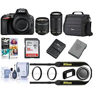 Nikon D5600 DSLR Camera w/ 18-55mm + 70-300/4.5-5.6 Lenses + Acc. Bundle $597 + Free Shipping