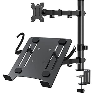 MOUNTUP Monitor Mount with Laptop Tray - $24.99