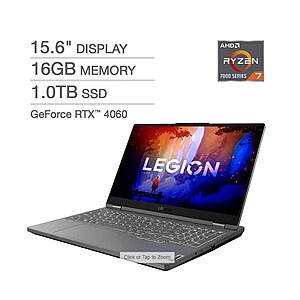 Costco - Lenovo LEGION 5 15.6" Gaming Laptop - AMD Ryzen 7 7735HS - GeForce RTX 4060 - 165Hz WQHD (2560x1440) - $799.99