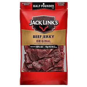 Jack Link's Snack Products: 8-oz Jack Link's Beef Jerky (Original) $7.80 & More w/ Subscribe & Save